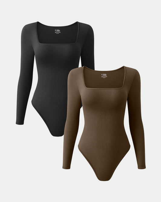 Long Sleeve Square Neck Bodysuit